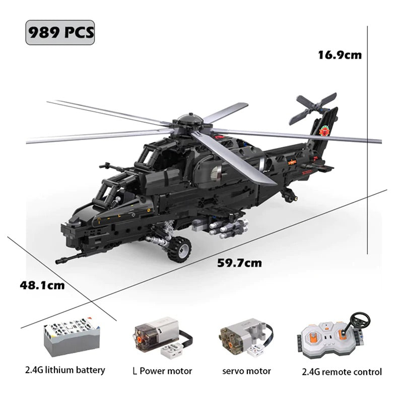 992-Piece Remote-Controlled CAIC Z-10 Helicopter