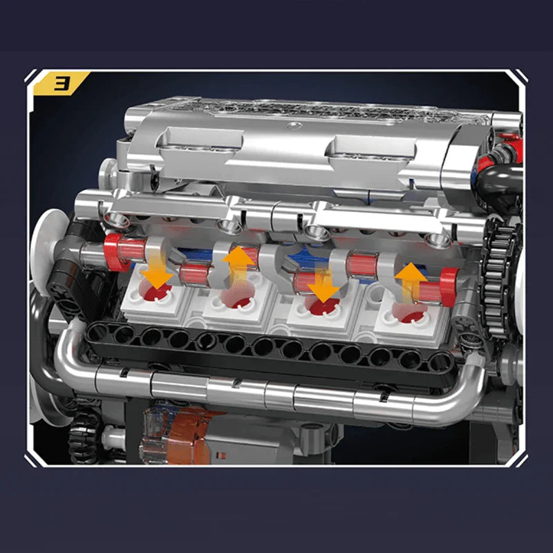 Motorized V8 Engine Kit | 534 Pieces