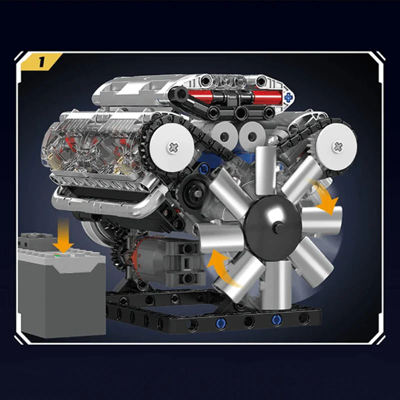 Motorized V8 Engine Kit | 534 Pieces