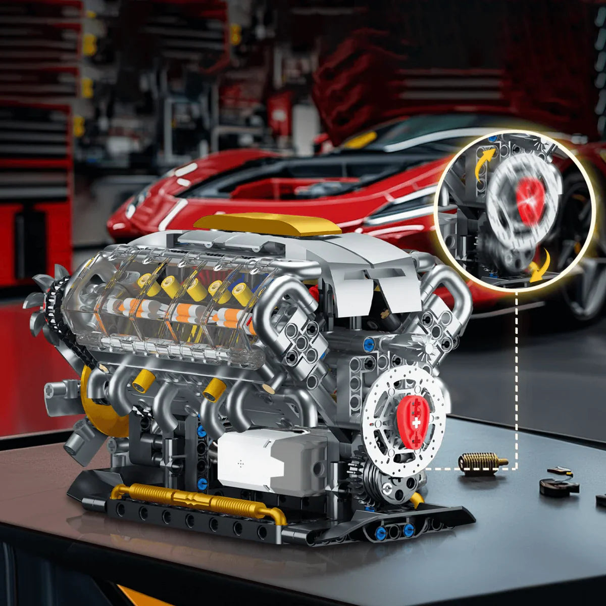 Motorized V8 Engine Model Kit | 692 Pieces