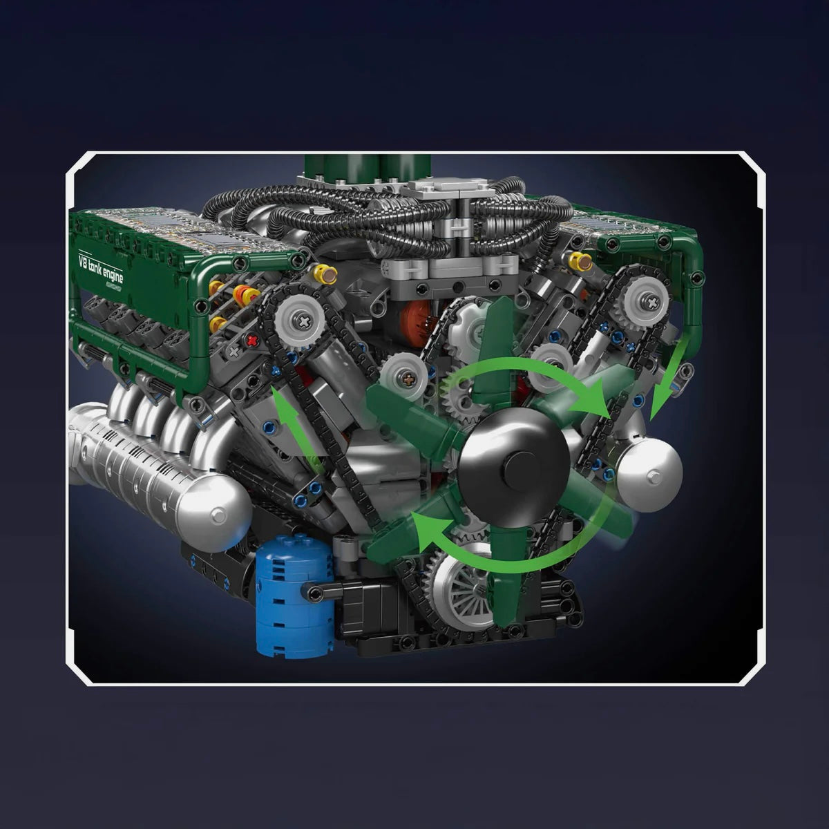 Motorized V8 Tank Engine - MOC Building Kit - 2250 Pcs