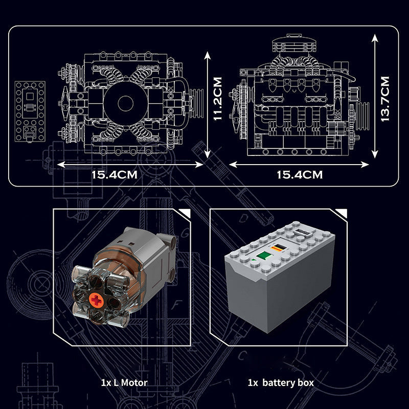Motorized Chevy V8 Engine Model Kit | 488 Pieces