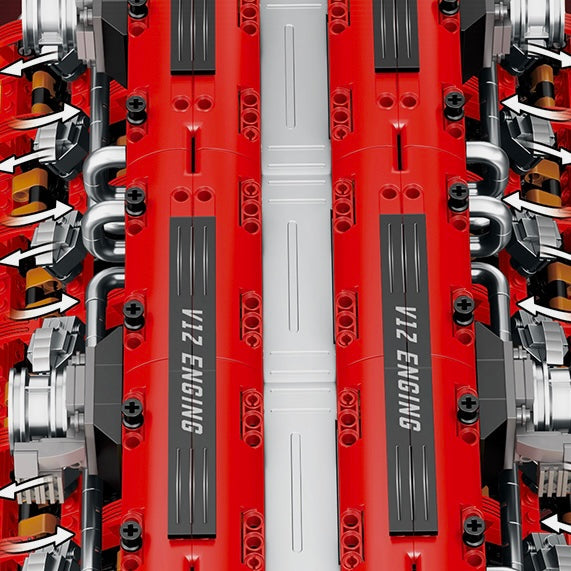 Ultimate Italian V12 Supercar Engine - MOC Building Kit - 4720 Pcs