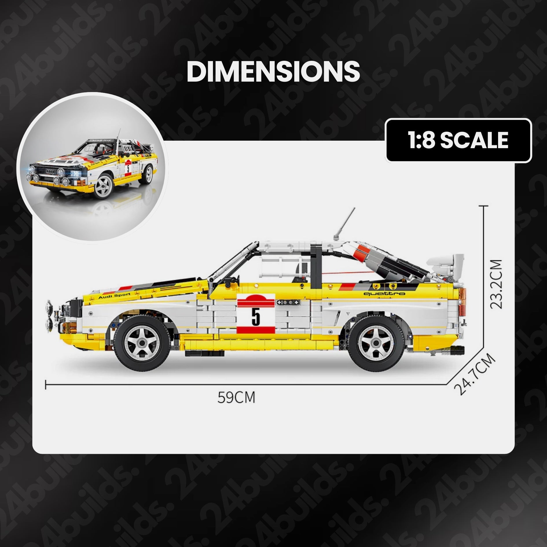 Audi Rally Quattro Group B 1984 Model Kit | 3886 Pieces