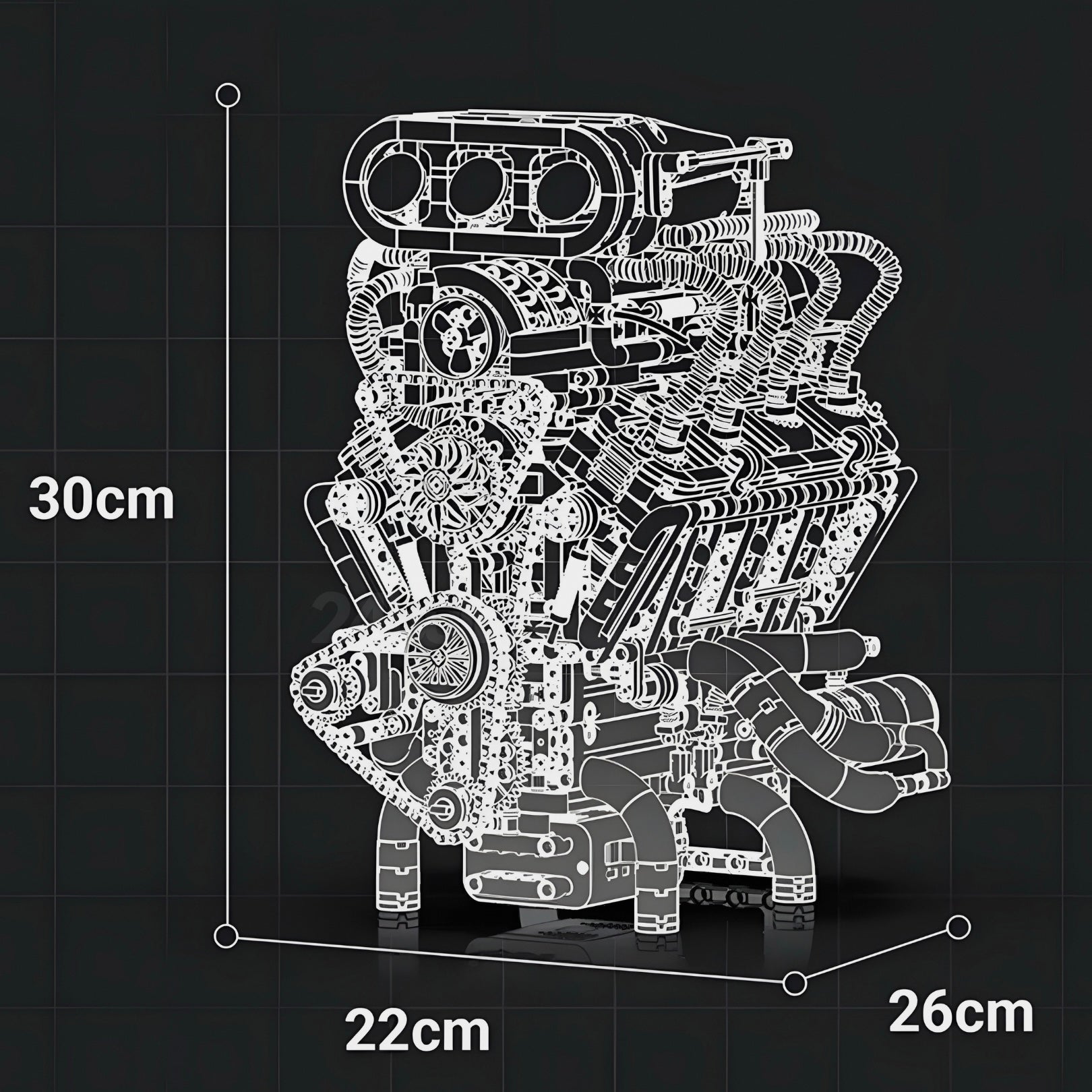 Powerful V8 American Engine Model | 2348 Pieces