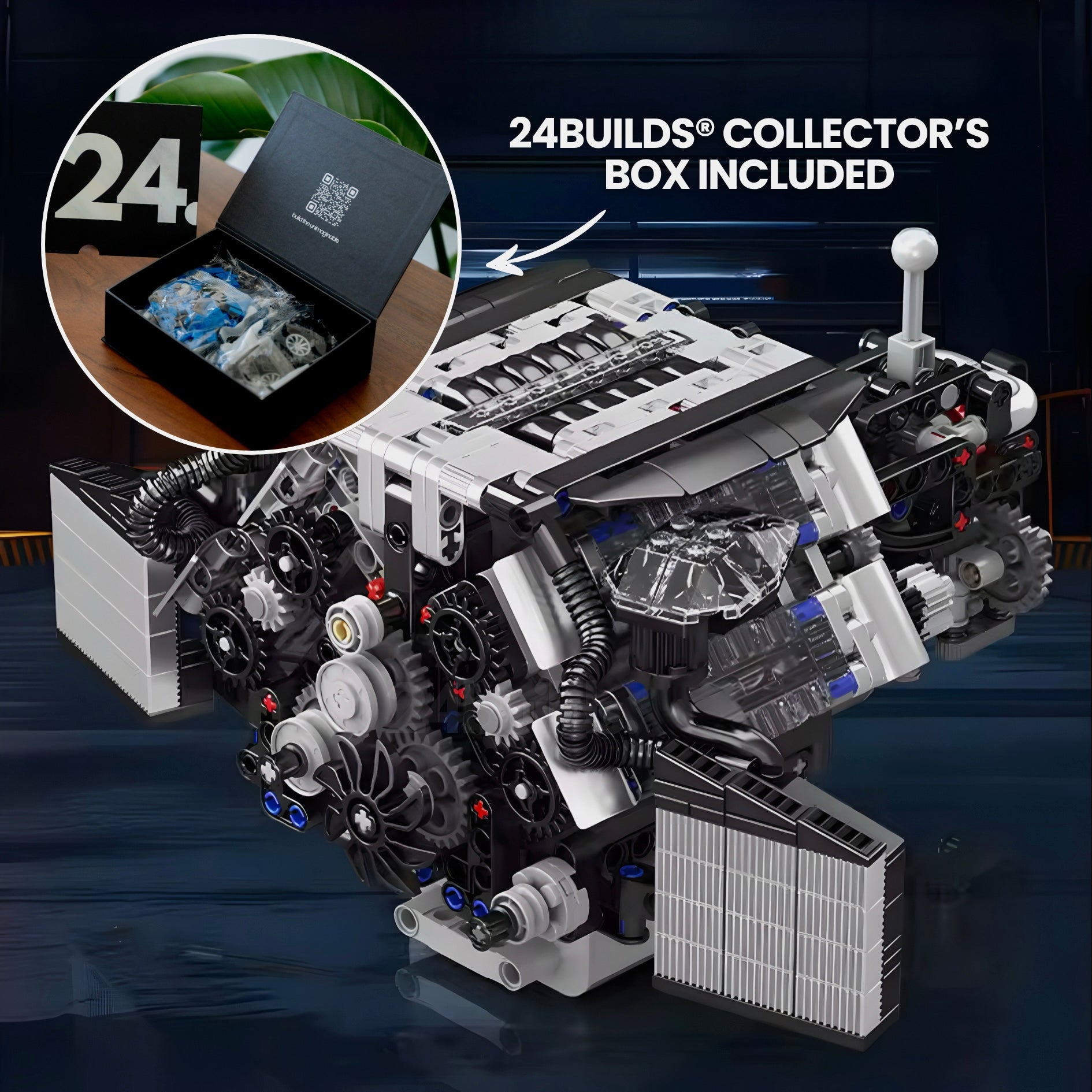 872-Piece Twin Turbo W12 German Engine Model