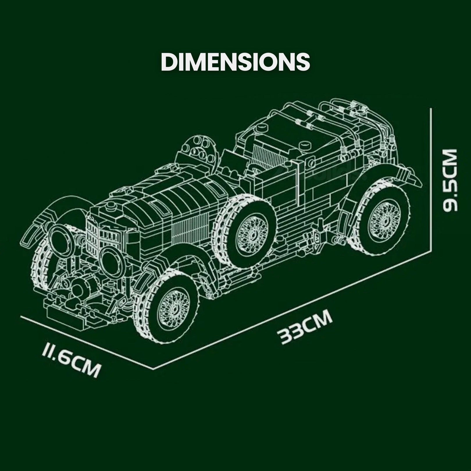 1920s British Racing Car Model Kit | 1148 Pieces