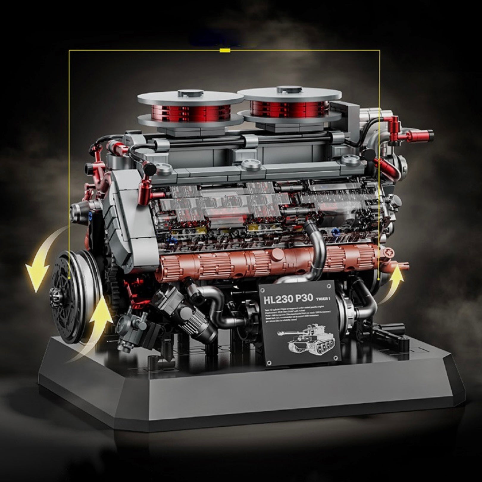 V12 Heavy Tank Engine Model Kit | 1238 Pieces