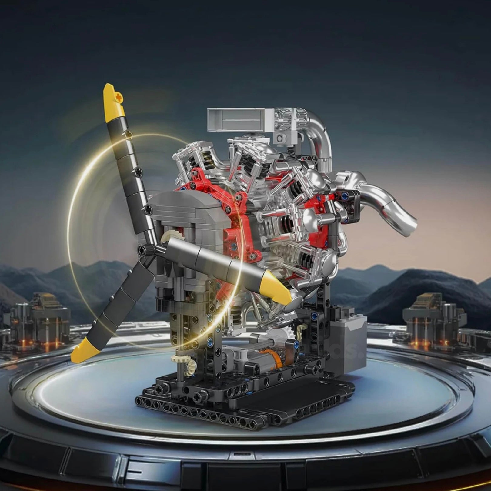 Motorized Radial Aircraft Engine - MOC Building Kit - 1146 Pcs