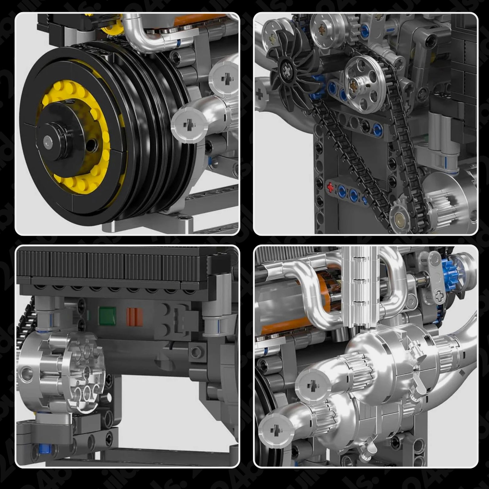 Motorized Swedish Hypercar Engine Set | 738 Pieces