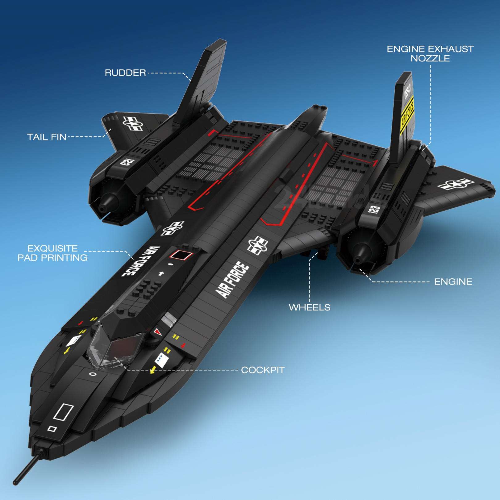 SR-71 Blackbird Model Kit | 1776 Pieces
