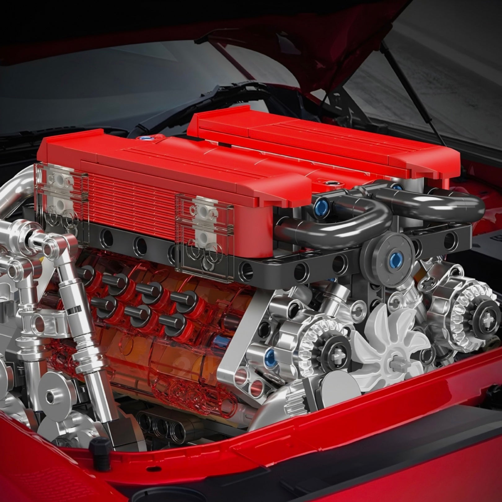 Motorized Red W16 Engine Set | 958 Pieces