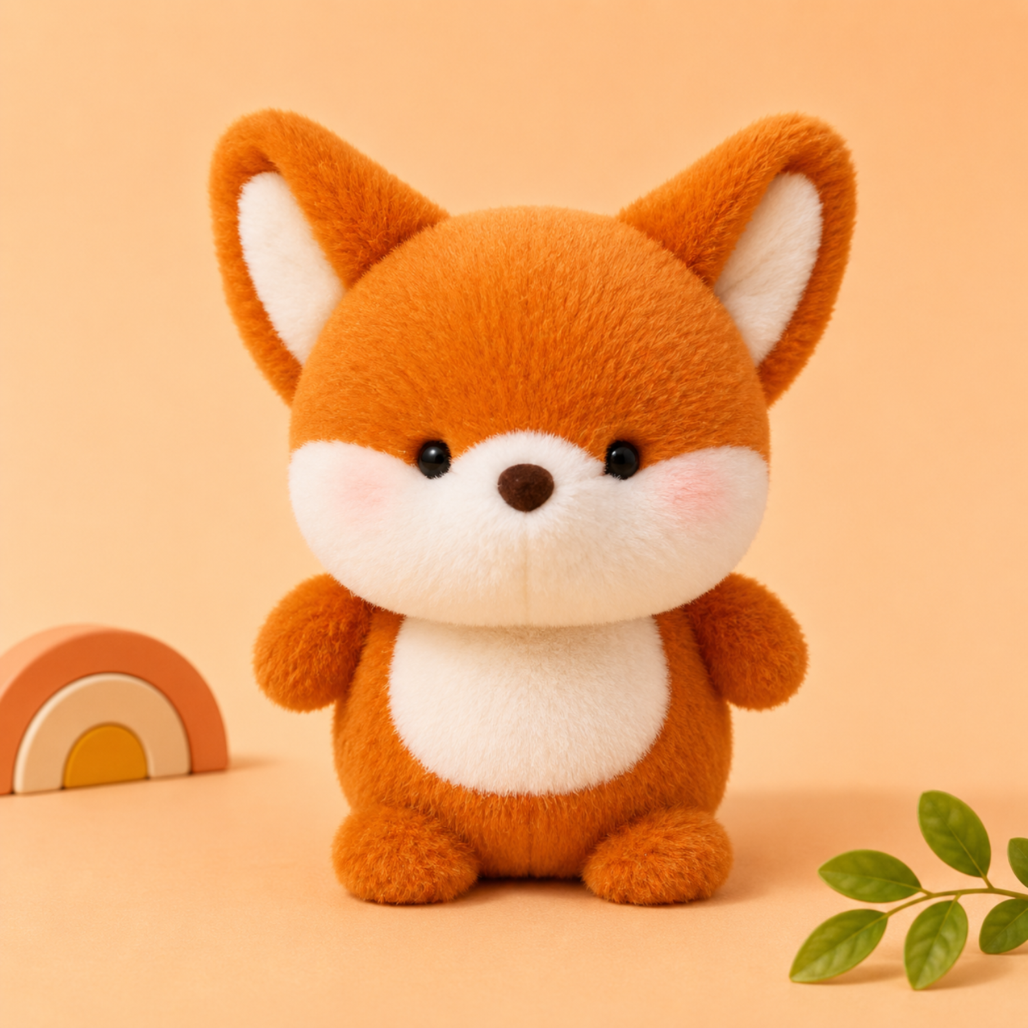 Mojibricks 15CM Kawaii Foxy Ginger Plushie – Soft Woodland Companion & Vibrant Tabletop Ornament – Perfect Birthday or Christmas Gift for Kids