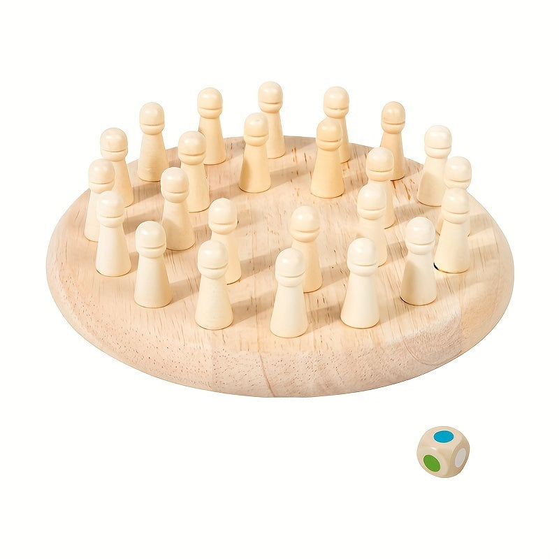 Wooden Memory Chess Game – Educational Puzzle Toy for Kids, Focus & Matching Skill Builder