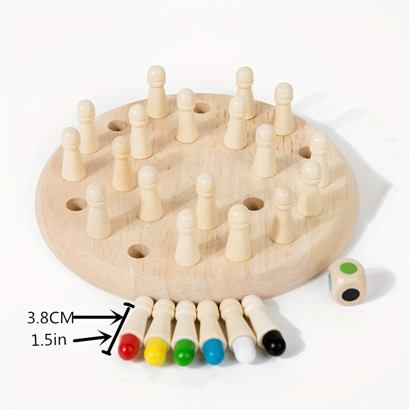 Wooden Memory Chess Game – Educational Puzzle Toy for Kids, Focus & Matching Skill Builder