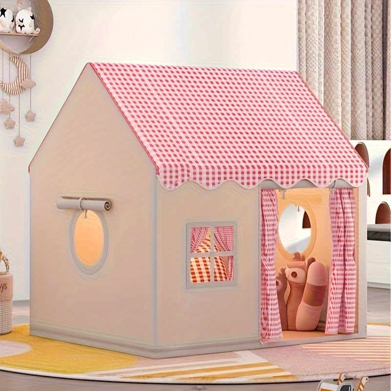 Princess Play Tent for Girls – Foldable Indoor Castle with Curtains for Pretend Play