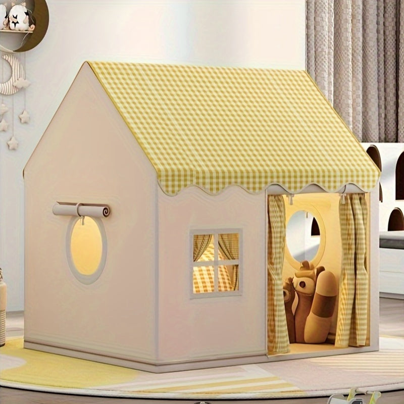 Princess Play Tent for Girls – Foldable Indoor Castle with Curtains for Pretend Play
