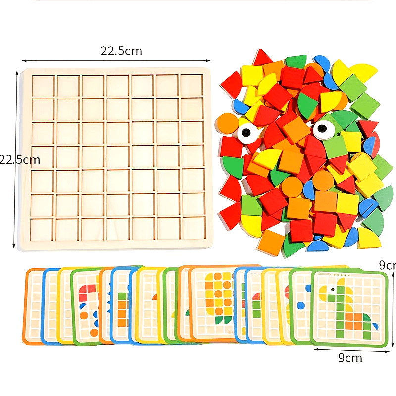 120pcs Wooden Puzzle Blocks – Educational Color Recognition & Brain Teaser Toy for Kids