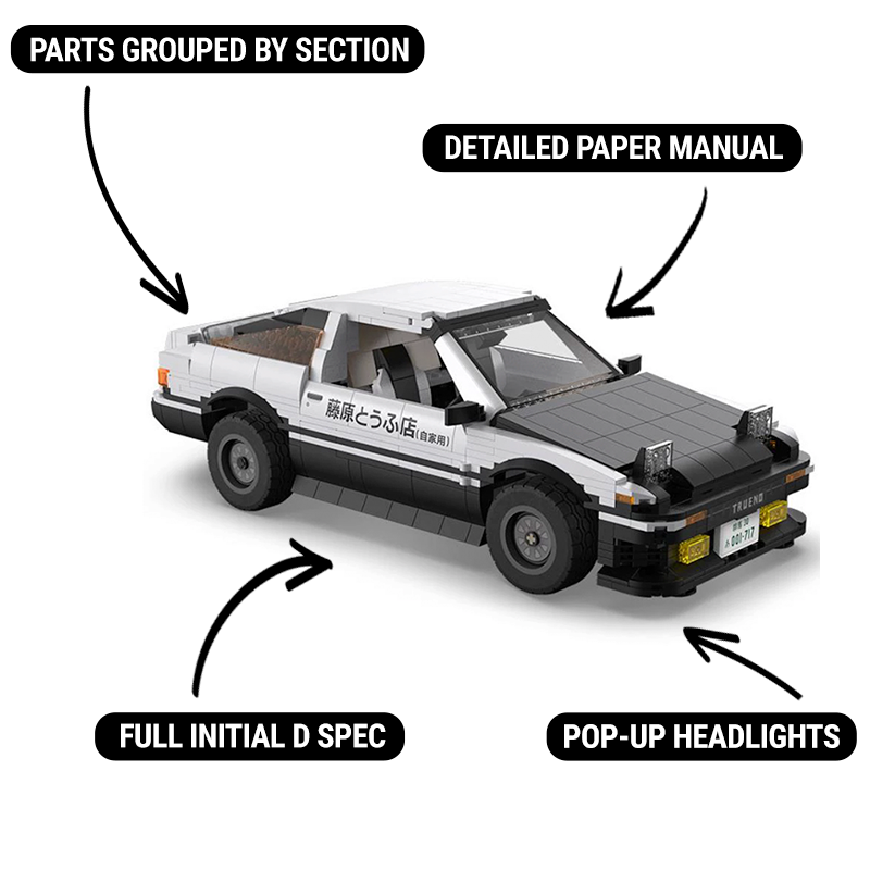 Remote-Controlled Initial D AE86 - 1233 Pieces