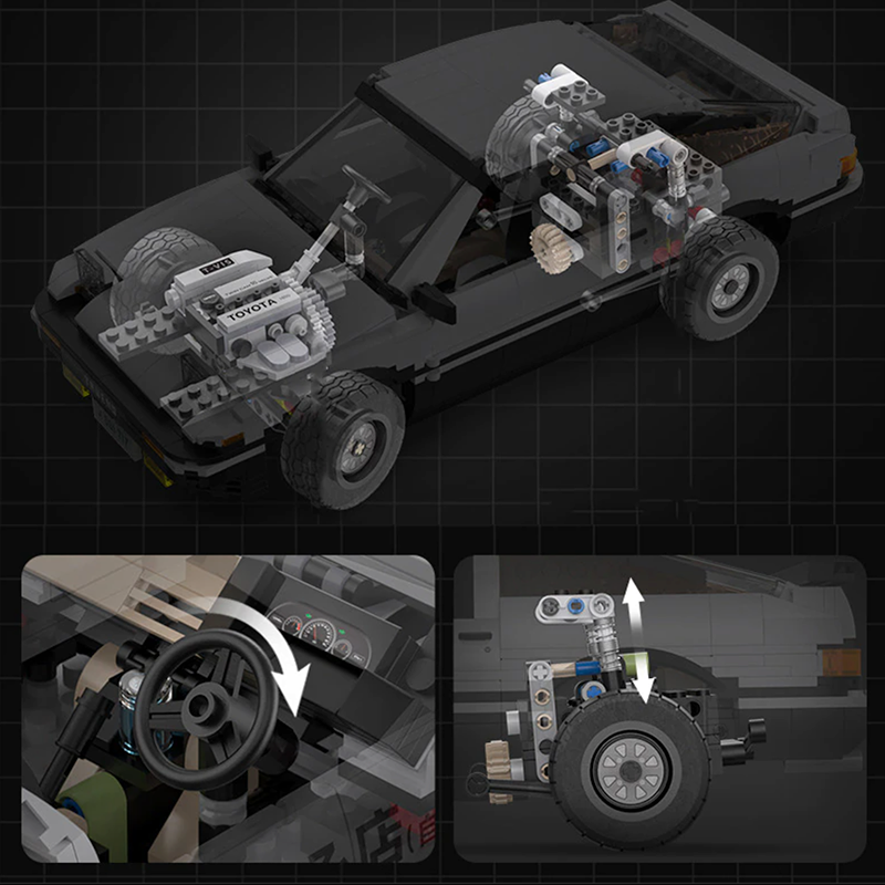 Remote-Controlled Initial D AE86 - 1233 Pieces