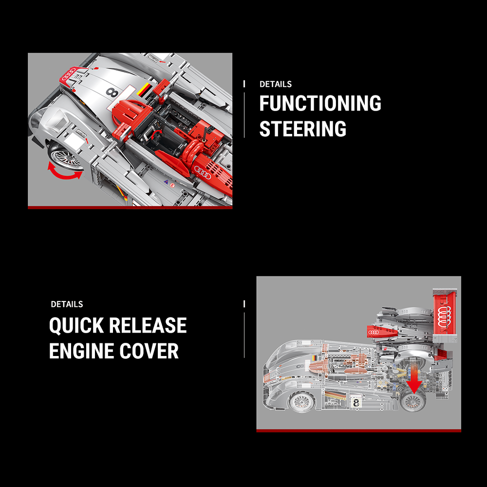 Audi R8 LMP 2000 - 2425-Piece Model Assembly Kit